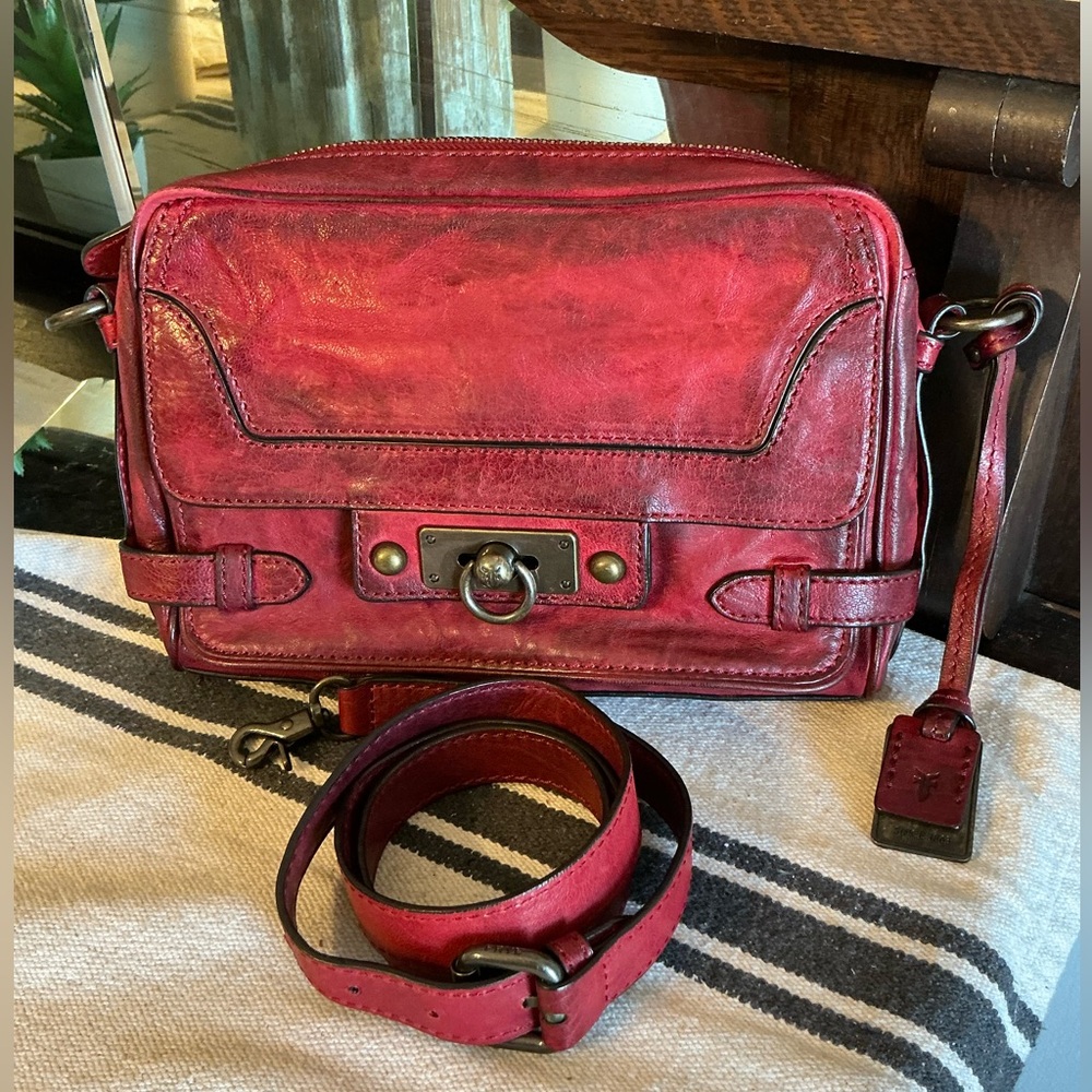 Frye Red Leather Crossbody Bag